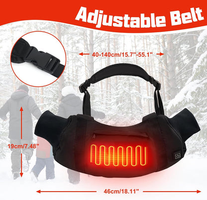10000mAh Heated Hand Warmers Pouch(Includes Power Bank) | Electric Heated Hand Muff with 3-Level Heat Setting, Rechargeable Power Bank, Adjustable Strap, 2 Pocket for Hunting, Camping