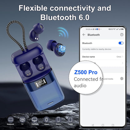 Sleep Earbuds Bluetooth 6.0 in Ear, Sleep Headphones with Sleep Monitor APP, 2026 New Mini Sleep Ear Buds with Small Earplugs for Side Sleepers, 48H Playtime Sleep Earphones with Sleep Mode Blue