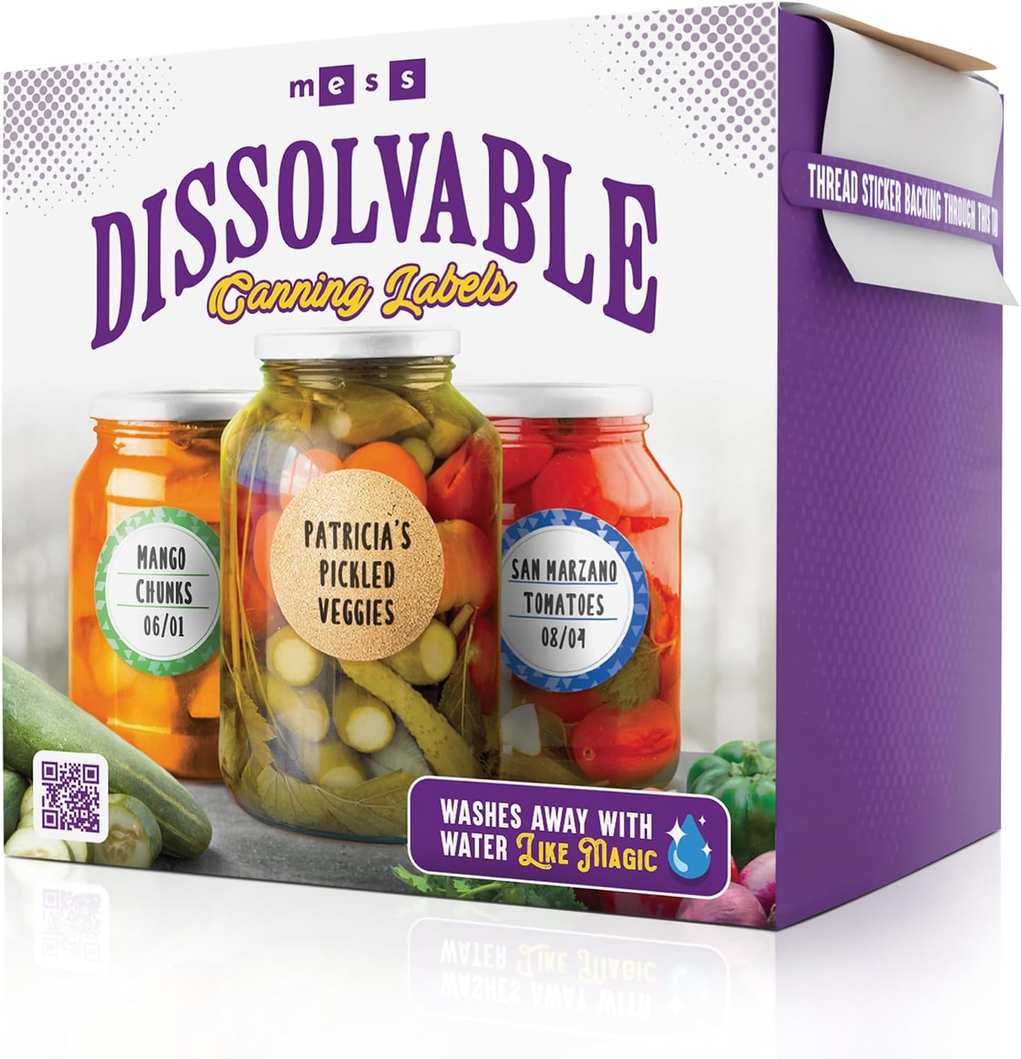 Dissolvable Canning Labels 0.5in Round, Removable Kraft Mason Jar Stickers | Water soluble, no residue, write on with pen, 200 per pack, jam, preserves, pantry, freezer, spice bottles, food storage