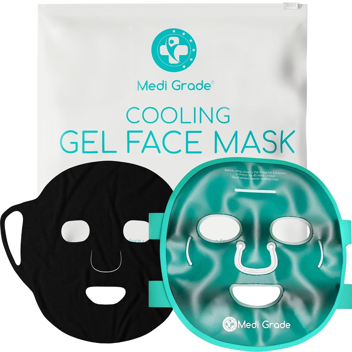 Medi Grade Cooling Face Mask, Gel Ice Pack for Face with Lycra Cover