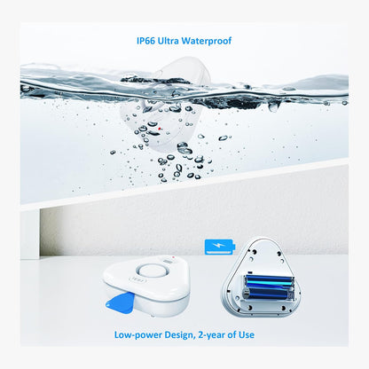 Stechro Water Leak Detector, 120dB Water Sensor Alarm, Water Leakage Detection Device for Home Pipe/Drain/Sink/Faucet Drip, Floor Flooding in Basement/Bathroom/Kitchen/Toilet/Laundry Room