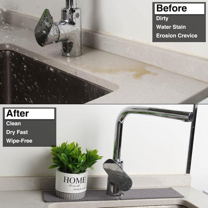 28'' Extended Kitchen Sink Faucet Absorbent Mat, Fabric | Sink Splash Mat|Faucet Drip Catcher|Sink Water Drying Mat