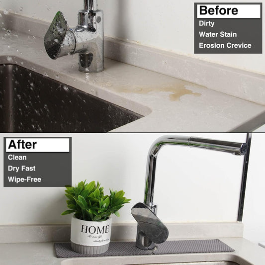 28'' Extended Kitchen Sink Faucet Absorbent Mat, Fabric | Sink Splash Mat|Faucet Drip Catcher|Sink Water Drying Mat