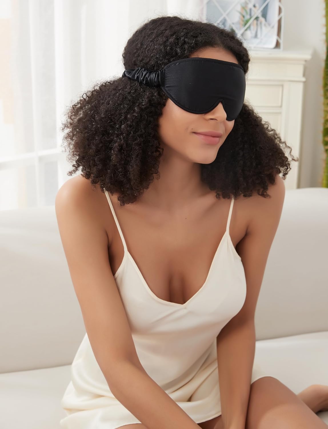ALASKA BEAR Wraparound Style Organic Cotton Eye Mask with Padded Nose, Big Wide Headband and Large Coverage Ear Muff Sleeping Mask with Bottom Flap for Full Blackout, Dark Grey