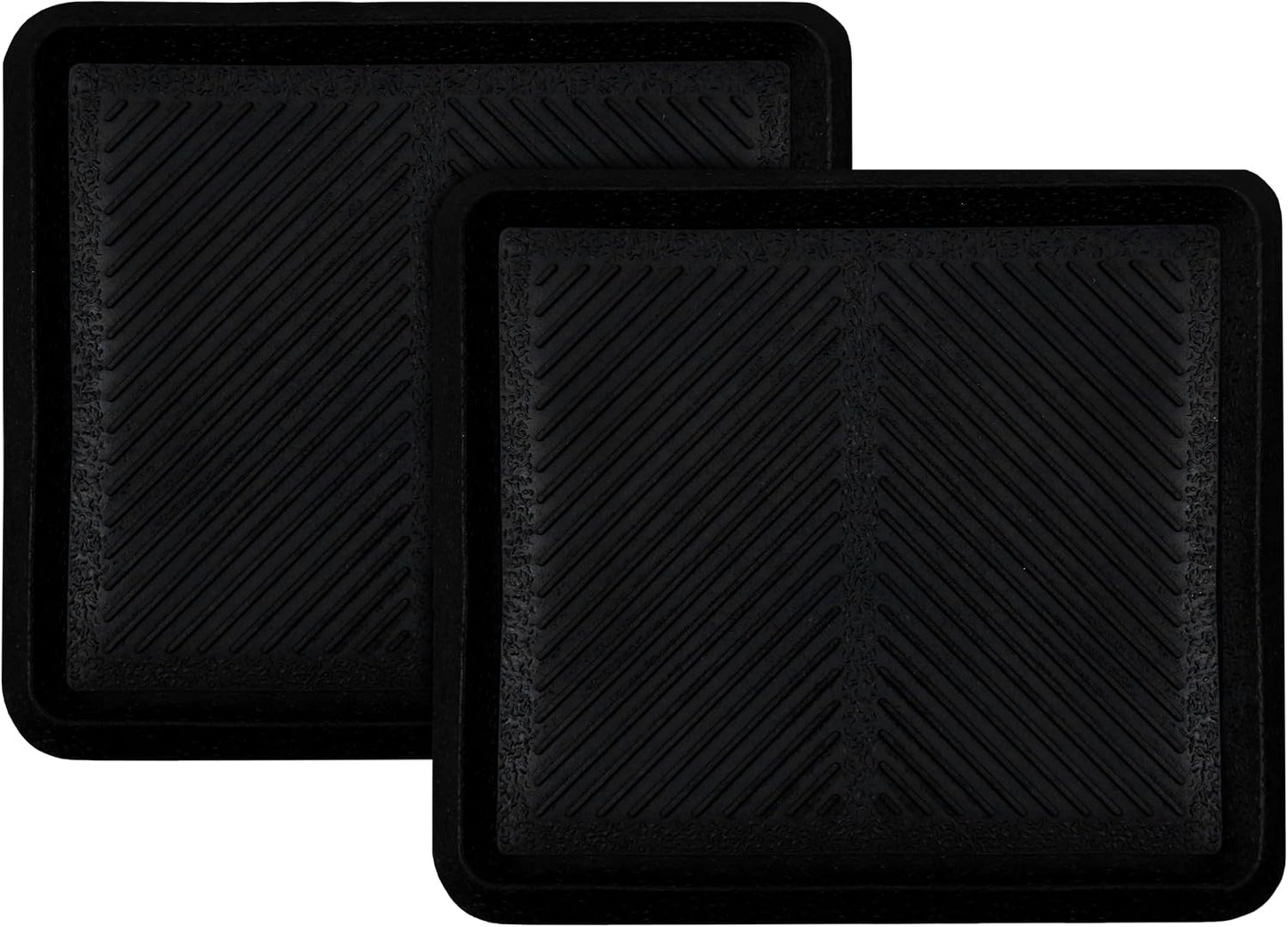 Croft&Cane Rubber Boot Tray - Black 16x32 inch Large Waterproof Shoe Tray | Heavy Duty Big Foot Indoor Outdoor Boot Mat with Raised Edges - Slip Resistant Entryway Garage Pet Feeding Multi-Purpose Mat