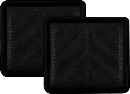 Croft&Cane Rubber Boot Tray - Black 16x32 inch Large Waterproof Shoe Tray | Heavy Duty Big Foot Indoor Outdoor Boot Mat with Raised Edges - Slip Resistant Entryway Garage Pet Feeding Multi-Purpose Mat