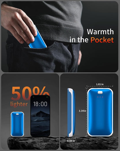 Lerat Hand Warmers Rechargeable 2 Pack, Portable Electric Hand Warmer Max 131℉, Reusable Slim Pocket Heater Handwarmers, Gifts for Men, Women, Outdoor, Golf, Camping, Hunting Essentials