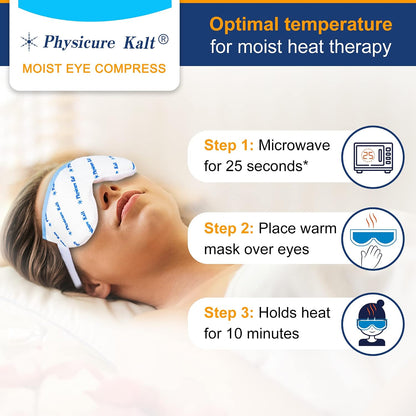 Heated Eye Mask | Moist Heat Eye Compress Relief for Dry Eyes, Imitated, Pink Eyes | Microwave Activated Dry Eye Therapy Mask