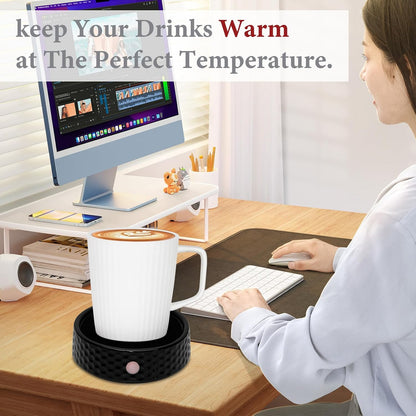 Electric Large Candle Warmer Plate - Ceramic Candle Wax Warmers Timer Adjust Fragrance Intensity Auto Shut Off for Home Office, Aromatherapy Fragrance and Heating Beverage, Milk, Tea, Hot Chocolate