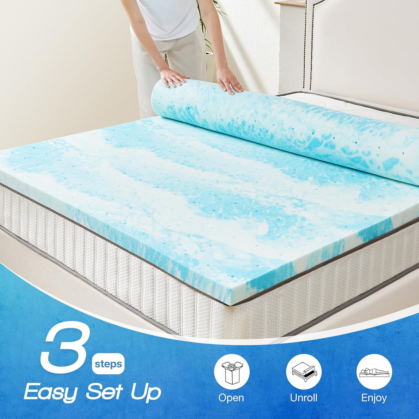 Sweetcrispy Cervical Pillow for Neck Pain, Ergonomic Contour Memory Foam Pillow with Detachable Roll Support, Cooling Breathable Cover for Side Back Stomach Sleepers
