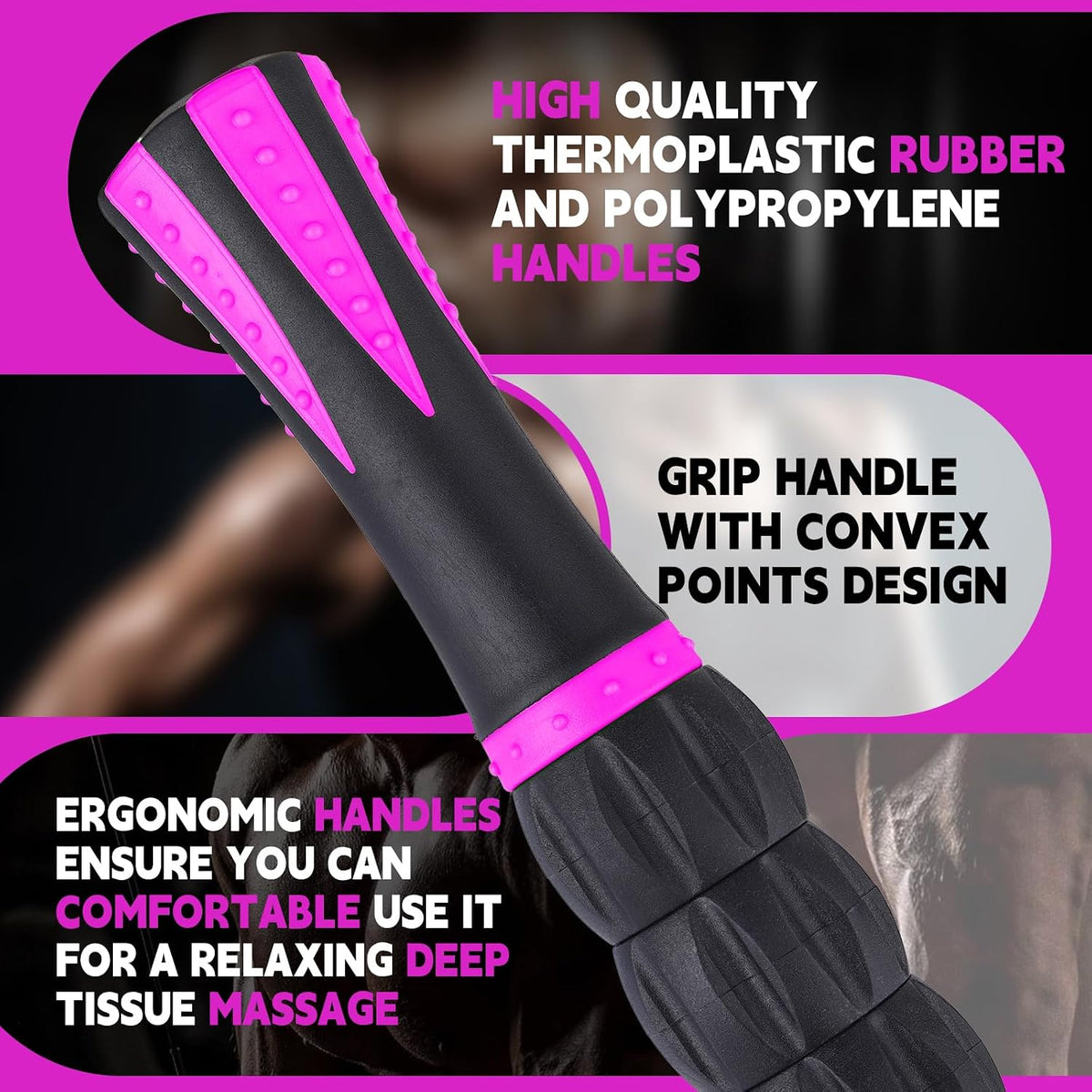 Massage Roller Stick,Muscle Roller Stick for Athletes,Liposuction Massage Roller for Lymphatic Drainage, for Relief Muscle Soreness, Trigger Points, Help Runner Legs, Back Recovery