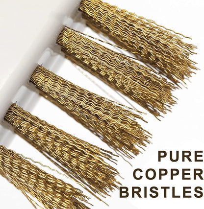 Gas Stove Brass Wire Stiff Bristles Brushes Rust Cleaner for Kitchen Grease Grime Pot Pan
