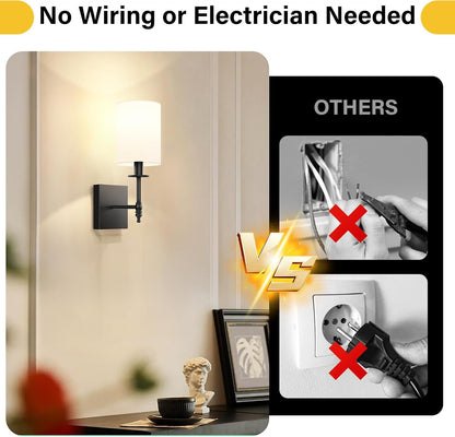 Battery Operated Wall Sconces Set of 2, Rechargeable Sconces with Remote