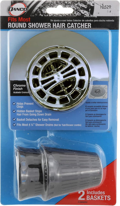 Danco Shower Hair Catcher Baskets, 6-Pack, Black (10739P)