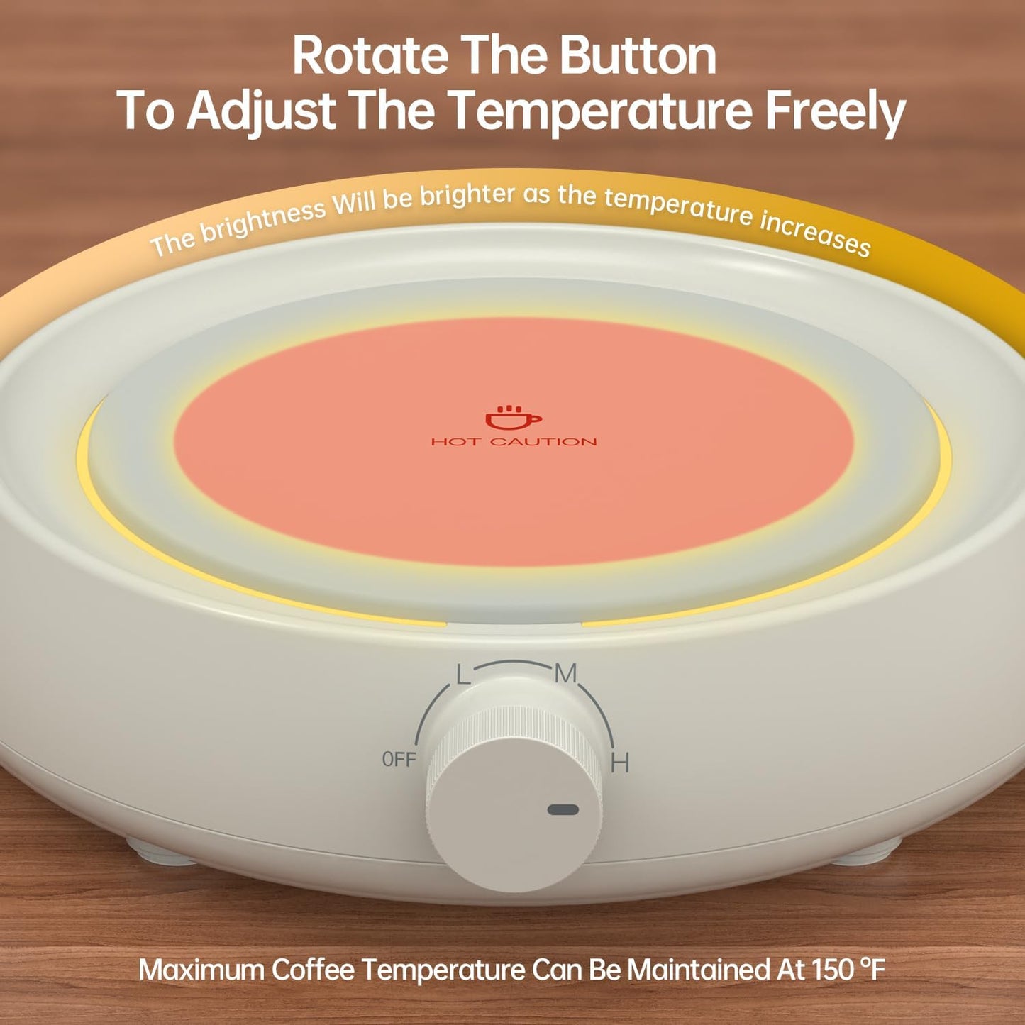 Coffee Mug Warmer for Desk Auto Shut Off, Candle Wax Melt Warmer for Jar Candles, Safely Releases Scents Without Flame, Electric Self Heated Plate for Heating Milk, Tea, Hot Chocolate (White)