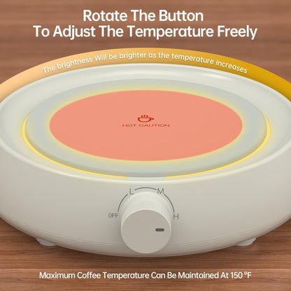 Coffee Mug Warmer for Desk Auto Shut Off, Candle Wax Melt Warmer for Jar Candles, Safely Releases Scents Without Flame, Electric Self Heated Plate for Heating Milk, Tea, Hot Chocolate (White)