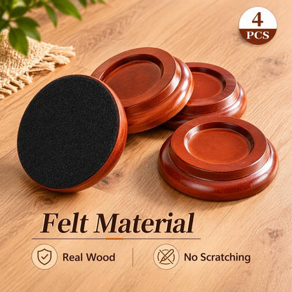 Caster Cups,Piano Caster Cups Furniture Coasters for Hardwood Floors Wood Floor Protectors for Furniture Piano Floor Protectors (Natural)