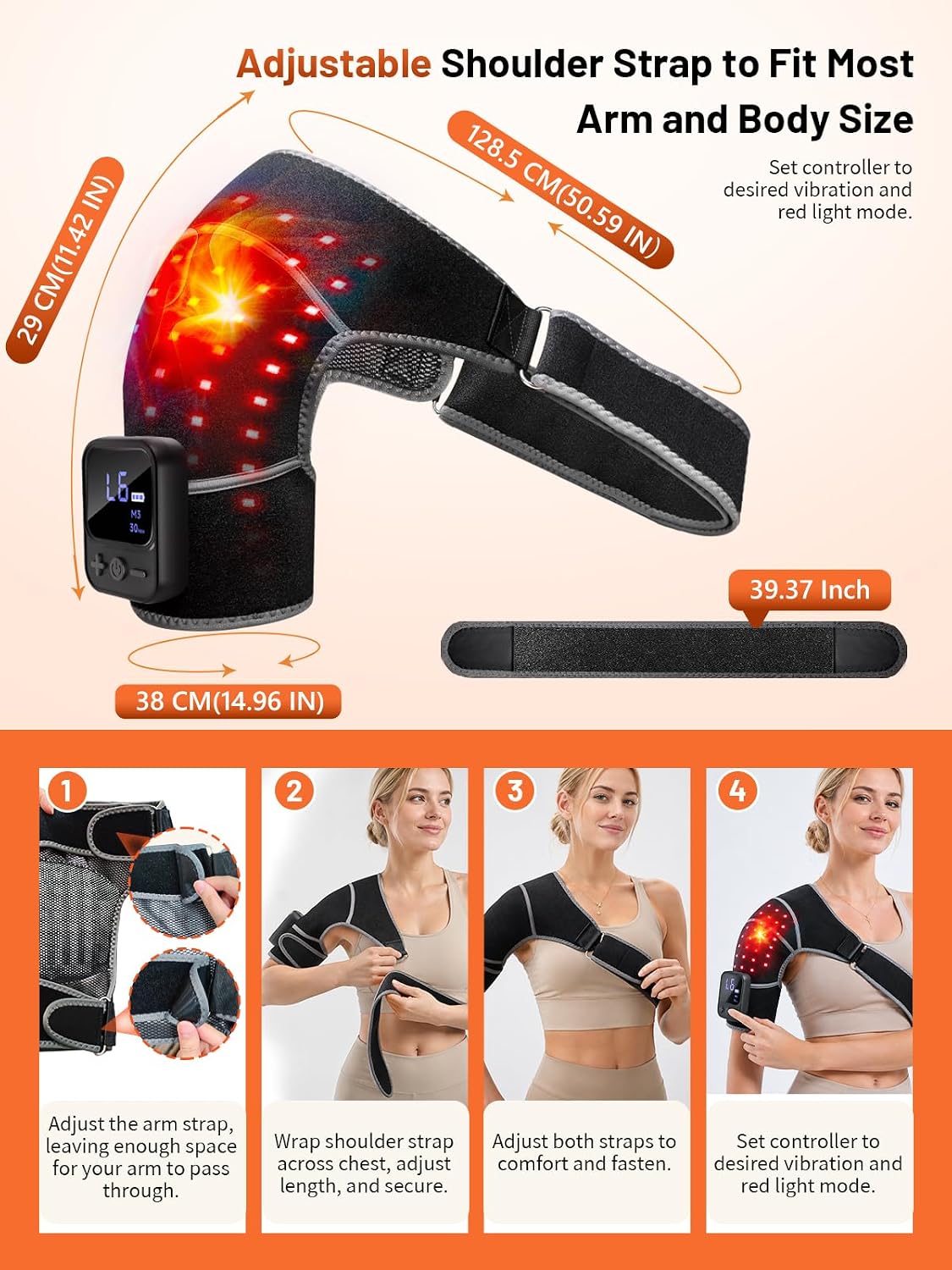 RELEXNOW Red Light Therapy for Shoulder with Vibration Portable FSA/HSA