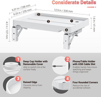 KIWIFOTOS Raised Bedside Shelf for Bed Tray Table Under Mattress