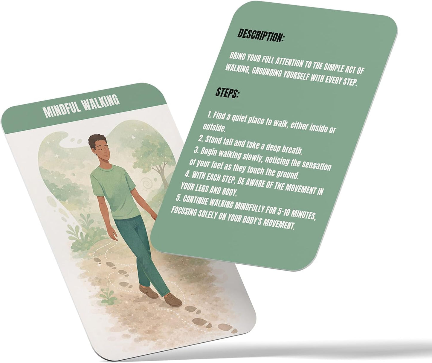 Somatic Therapy Exercise Cards, 50 Nervous System Regulation Tools for Anxiety Relief & Stress Soothing, Therapy Practice Cards with Display Stand, Mindfulness, Breathwork, Grounding, Movement