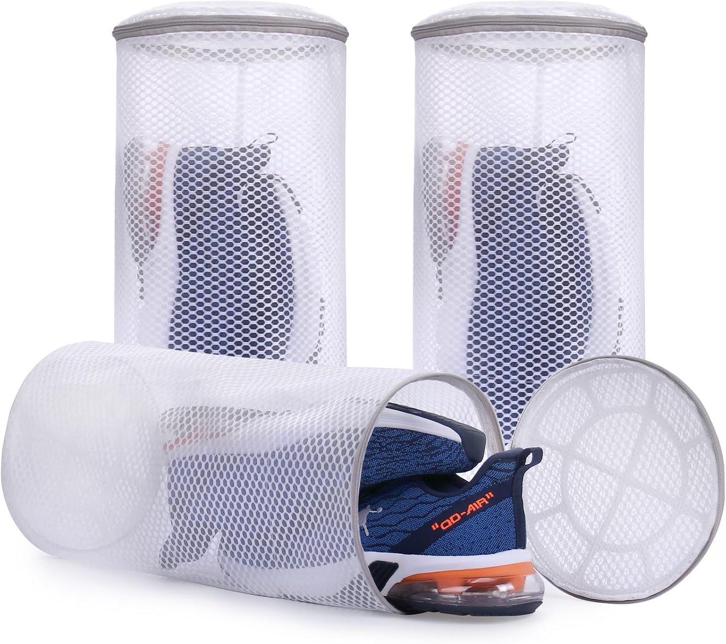 Muchfun 3Pcs Shoes Washing Machine Bag, Honeycomb Mesh Laundry Bags | for Sneaker Cleaning 8 x 8 x 15 Inches