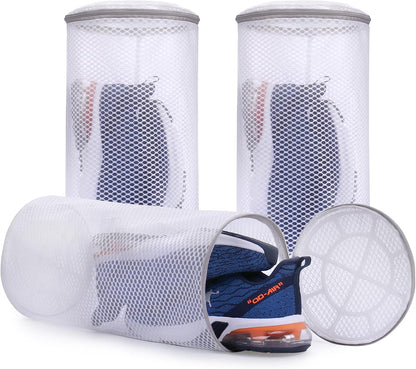 Muchfun 3Pcs Shoes Washing Machine Bag, Honeycomb Mesh Laundry Bags | for Sneaker Cleaning 8 x 8 x 15 Inches