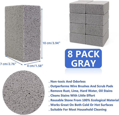 Magic Blackstone Griddle Scraper，4 Pack Gray Stone Cleaning Block Clean Brick for Grill, Removing Stains BBQ，Pool, Racks, Baking Steel, Oven, Flat Top Cookers, Utensils, Exfoliation Dead Skin, Toilet
