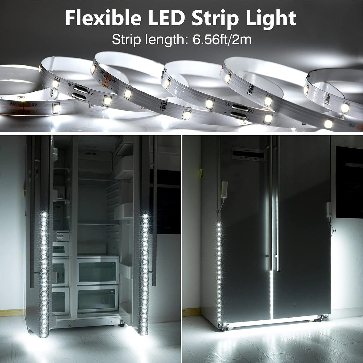 WOBANE Motion Sensor Stair Strip Lights,Rechargeable LED Closet Light,White