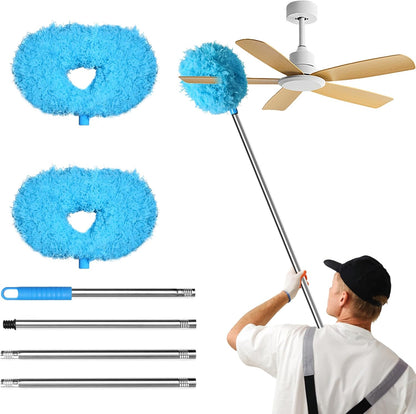 Storystore Ceiling Fan Cleaner Duster, Adjustable Microfiber Duster | 4.2FT Fan Cleaner with 13-50" Pole for Cleaning Fan Blades, Cobwebs, Walls, Doors and Windows, Brush for Dust Removal
