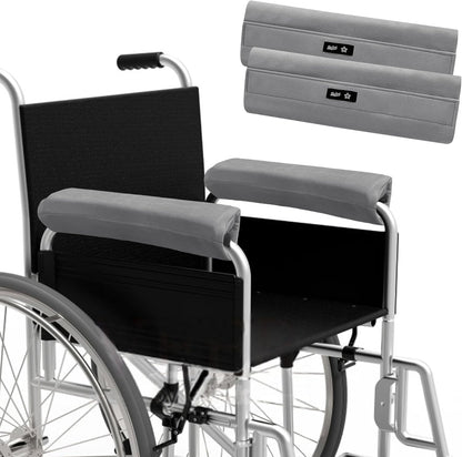 SPRING SEAON Wheelchair Armrest Covers, Soft Suede Memory Foam Pads, 1 Pair | Soft Suede Velvet,Memory Foam Cushioning,Fits Wheelchairs and Office Transport Chairs,Daily Armrest Comfort,Navy Blue