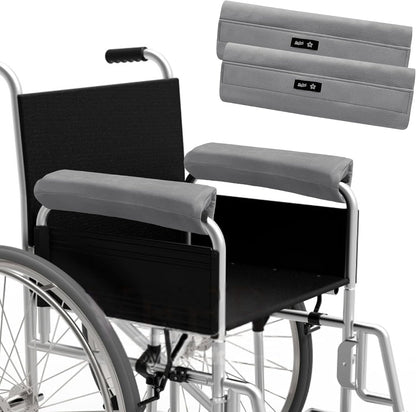 SPRING SEAON Wheelchair Armrest Covers, Soft Suede Memory Foam Pads, 1 Pair