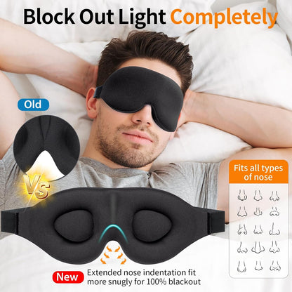 NEWVANGA Sleep Mask for Back and Side Sleeper, Travel Eye Cover, Blue | Block Out Light, 3D Night Blindfold, Zero Pressure Breathable, Lightweight Sleeping Eye Mask, Flight Naps shift Work Yoga