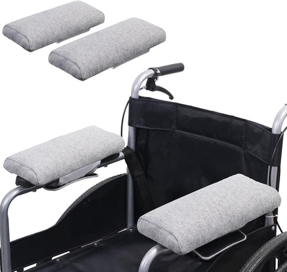 Wheelchair Armrest Pad, Mobility Scooter Elbow Pillow Tray Soft Cushion, Ergonomic Forearm Support Pillow, Arm Rest Covers for Office Chairs, Wheelchair, Comfy Gaming Chair, Grey