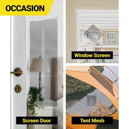 TORTO9 Window Screen Repair Kit, 3-Layer Strong Adhesive & Waterproof Tape Fiberglass Covering mesh (Gray, 2 Inch x 6.5 FT)