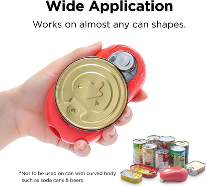 Kitchen Mama One Touch Electric Can Opener, Avocado | Opens with One Button Press, Auto-Stop, Smooth Edge, Cordless, Battery Operated