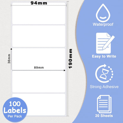 Hybsk 60 PCS Rectangle Removable Labels for Jars Containers Pantry Stickers- No Messy Residue After Use with Easy Write Surface (2 x 3 inch)