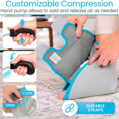 Vive Compression Ankle Ice Pack Wrap for Foot Pain Relief - Soft Cold Brace for Recovering Injuries - Support for Swelling, Sprains, & Fractures - Filled with Reusable Gel, Fits Small & Large Feet