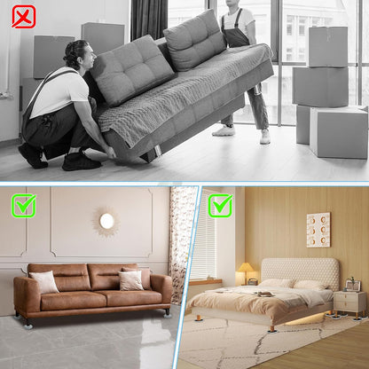 New Upgrade Furniture Sliders: Multi-Surface 3-in-1 Furniture Movers Slider | Heavy Moving Pads with 8PCS 4.3" Carpet Sliders + 4PCS Hard Floor Socks + 1 Lifter - Protect Floor and Easily Move Furniture