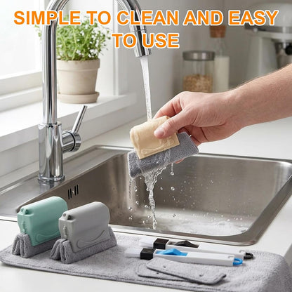 8-Piece Set with 3 Brushes and 2 Scrapers, Window Track Cleaner, Window Track Cleaning Tools for Window Sill Cleaning,Plastic Material Design for Home Maintenance