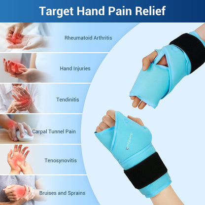 Comfytemp Wrist Ice Pack Wrap Carpal Tunnel Relief Wrist Brace, 2 Packs
