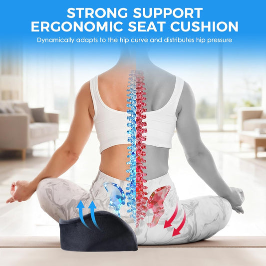 Niceeday Seat Cushion for Office, Car & Wheelchair - Premium Memory Foam with Ergonomic U-Shape Design - Enhanced Comfort for Tailbone, Hip & Sciatica Support, Non-Slip Base & Machine Washable Cover