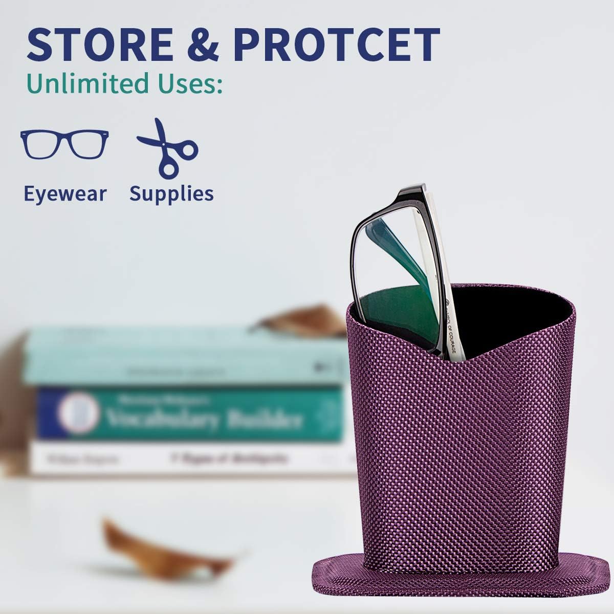 Plush Fluffy Lined Anti-scratch Eyeglasses Holder Protective Glasses Stand Case
