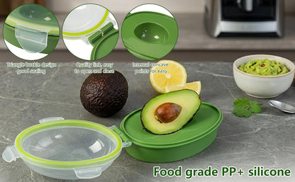 Avocado Saver for Fridge, Avocado Keeper Storage Container for Half Avocado | Avocado holder with snap lid and silicone seal for half avocado storage, leftovers, and fridge meal prep