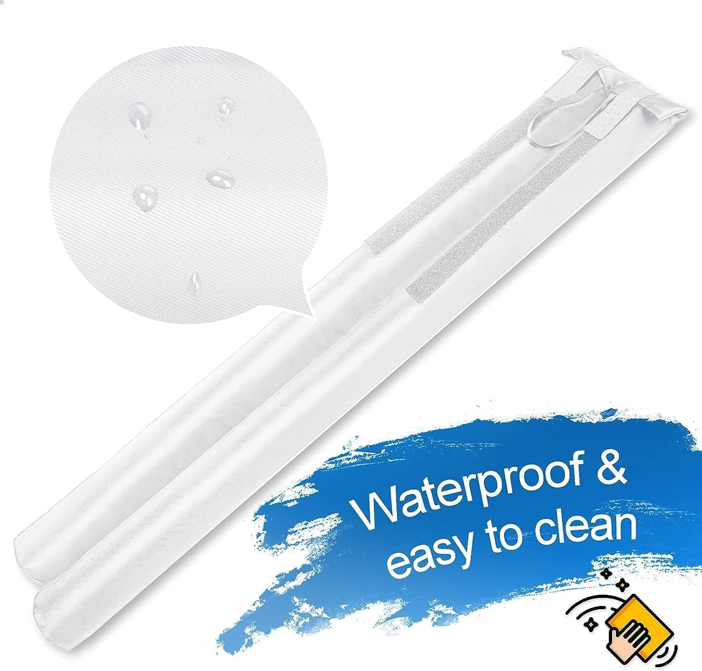MAXTID Large Door Draft Stopper 30 Inch for Small Bedroom, Fits 1.7" Gaps | Small Size Bedroom Door, Fits 0.5 to 1.7" Gaps, White Under Door Draft Blocker, Seal Gap, Draft Guard for Bottom of Doors