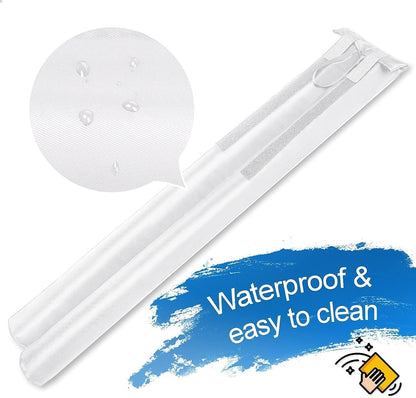 MAXTID Large Door Draft Stopper 30 Inch for Small Bedroom, Fits 1.7" Gaps | Small Size Bedroom Door, Fits 0.5 to 1.7" Gaps, White Under Door Draft Blocker, Seal Gap, Draft Guard for Bottom of Doors