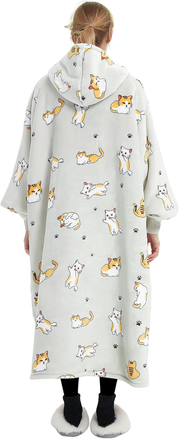 Wearable Blanket Hoodie for Adults With Pocket Strawberry Hoodie | Sherpa, Fuzzy Blanket Hoodie, Oversized Sweatshirt Blanket, Kangaroo Pouch, Cute Birthday Gifts for Sister, Cute Stuff