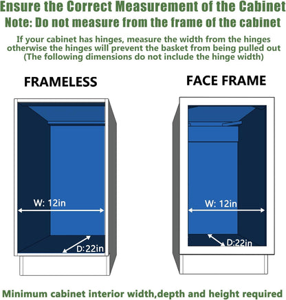 LOVMOR 2 Tier Individual Pull Out Cabinet Organizer 11" W x 18" D, Slide Out Kitchen Cabinet Storage Sliding Shelves