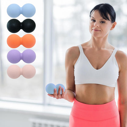 Hard Peanut Massage Ball, Double Lacrosse Massage Ball. Deep Tissue Massage Roller Mobility Ball for Physical Therapy Myofascial Release Muscle Relaxer Acupoint Massage (Blue) | Mobility Massager Tool for Deep Tissue Physical Therapy Myofascial Release