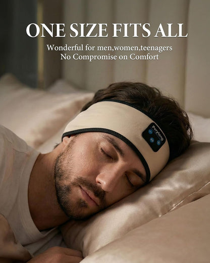 Perytong Sleep Headphones Bluetooth 5.4 Headband, Wireless Sleep Headphones with Ultra-Thin HD Stereo Speakers for Side Sleepers, Soft & Sweat Resistant Sport Headband for Yoga Travel Workout