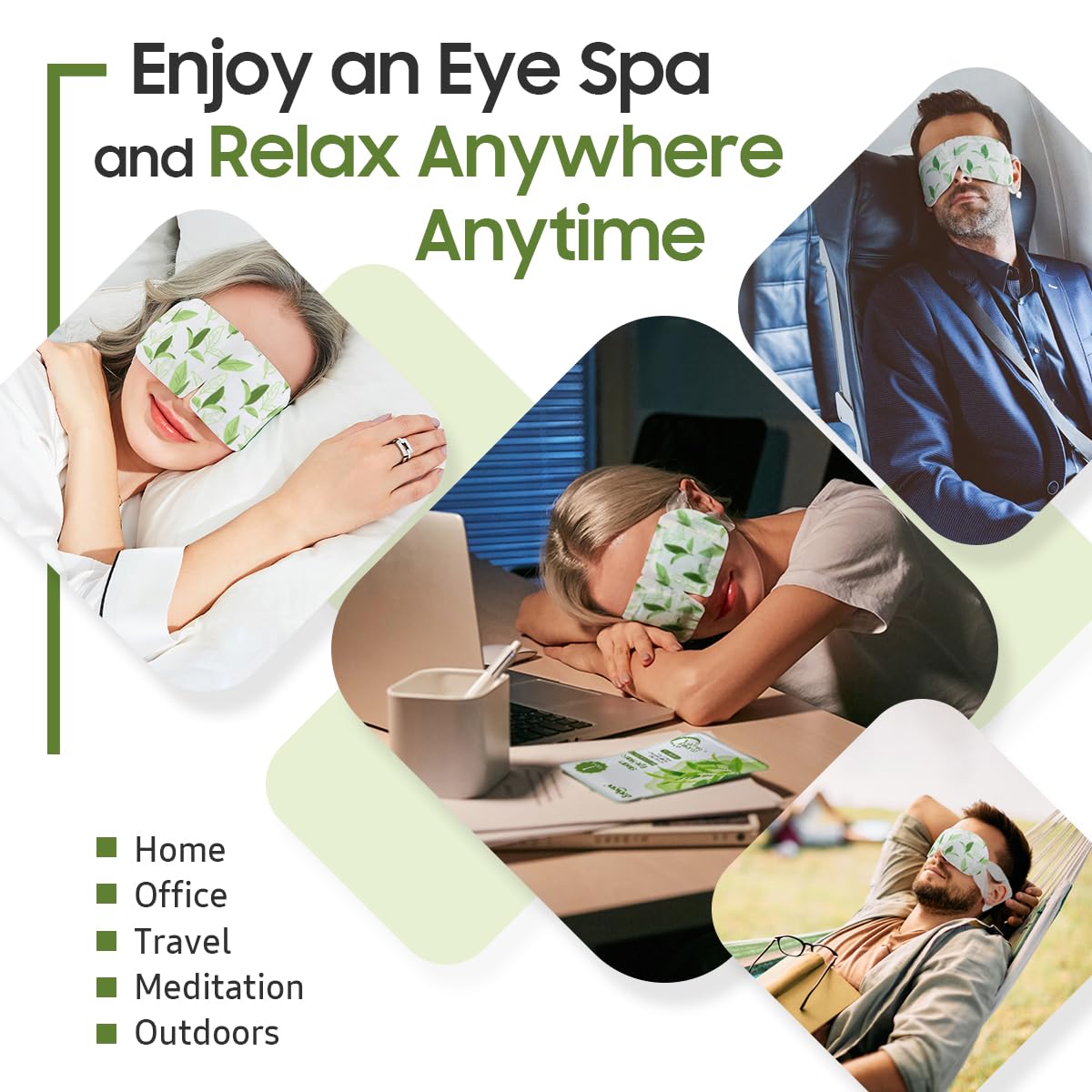 BeHoomi Steam Eye Mask, 10Packs Heated Eye Mask, Self Heating Disposable SPA Warm Compress for Eyes Sleep Mask, Travel Essentials & Relaxation Gifts for Women (Lavender Scent)